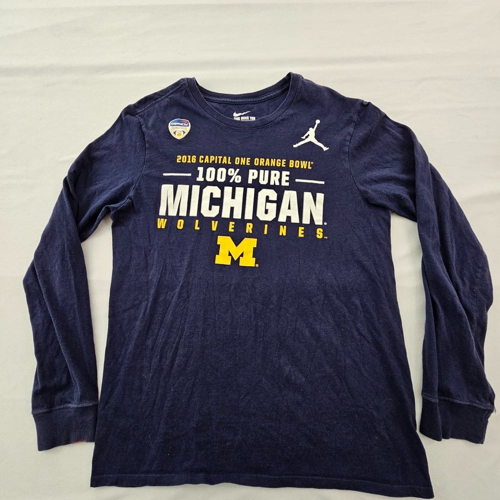 Michigan Wolverines 2016 Orange Bowl‎ Blue Short Sleeve Cotton T-Shirt Men's M